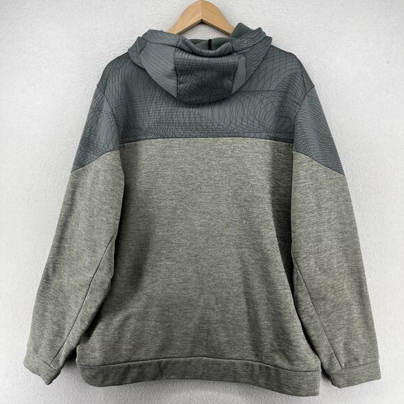 NIKE Hoodie Mens XL Thema Fleece Dri-Fit Pullover AOP Training Sweatshirt Gray - Picture 2 of 14